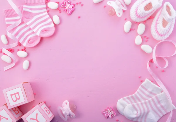 Pink Baby Душ питомник фон — стоковое фото