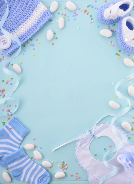 Blue Baby Shower Nursery Background — Stock Photo, Image