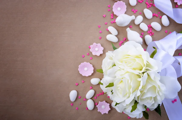 Fundo do casamento com bordas decoradas — Fotografia de Stock