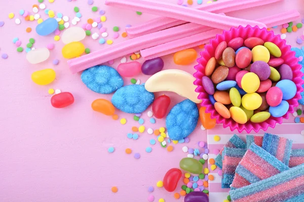 明亮的彩色糖果背景 — 图库照片