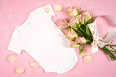 Mother s Day Valentine product mockup styled with blush pink roses. clipart