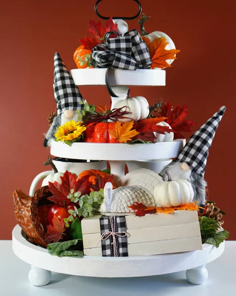 Thanksgiving Herfst Herfst thema Boerderij 3 drie tier lade. — Stockfoto