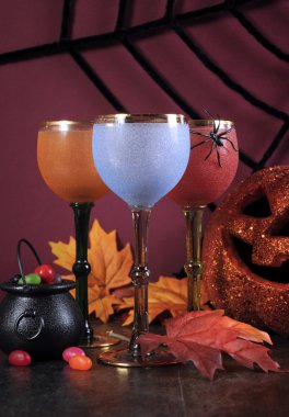 Happy Halloween ghoulish party cocktail drinks clipart