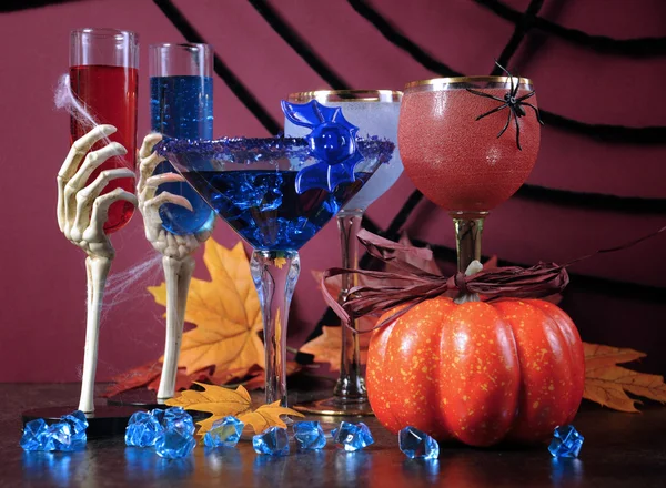 Happy Halloween ghoulish party cocktail drinks — Stock Photo, Image
