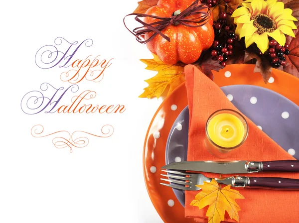 Happy Halloween Table Settings — Stock Photo, Image