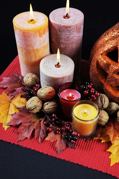 Gelukkig halloween tabel instellingen — Stockfoto