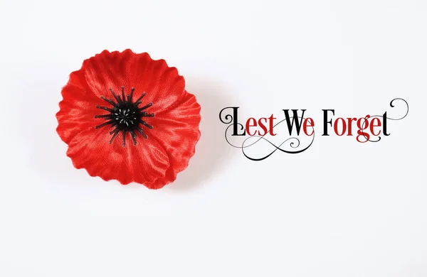 Les We Forget Poppy for Remembrance Day — Stock Photo, Image