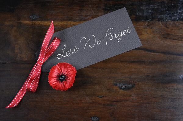 Les We Forget Poppy for Remembrance Day