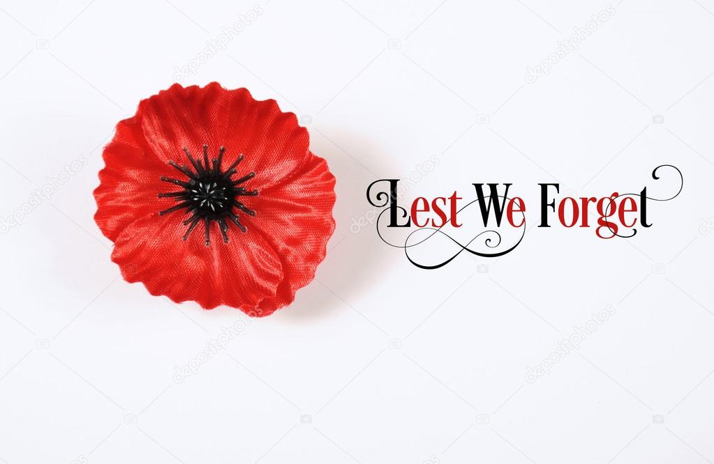 Les We Forget Poppy for Remembrance Day