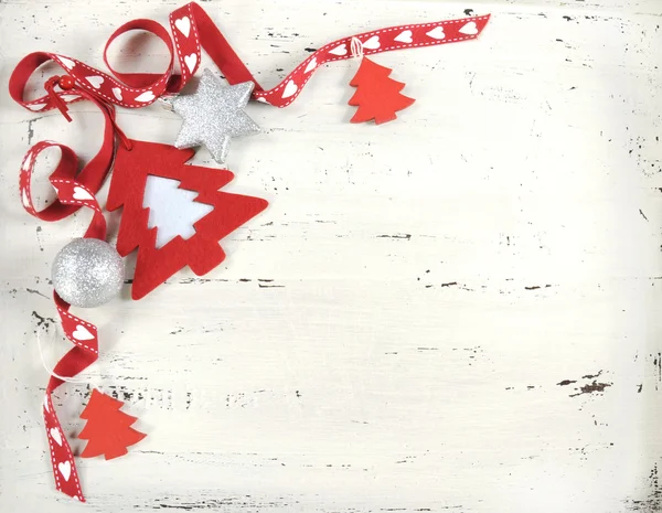 Festlig jul vit vintage trä bakgrund — Stockfoto