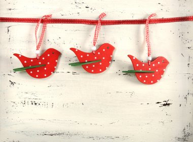 Neşeli Noel beyaz vintage ahşap arka plan