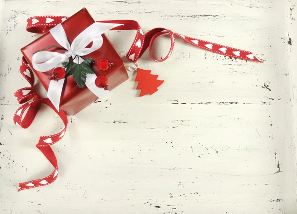 Festliche Weihnachten weiß vintage Holz Hintergrund — Stockfoto