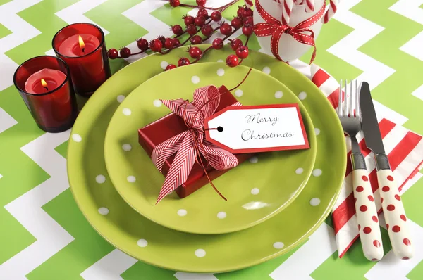 Hell bunt Familie Weihnachten Tischdekoration — Stockfoto