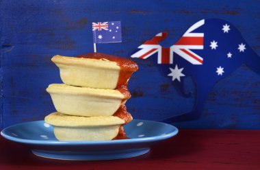 Australia Day meat pies and tomato sauce clipart