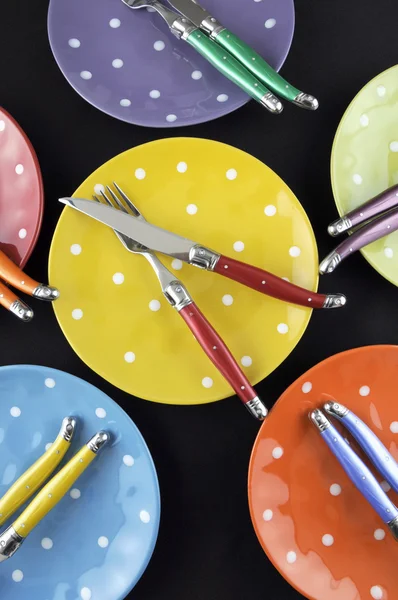 Color brillante cena fiesta mesa ajuste . —  Fotos de Stock
