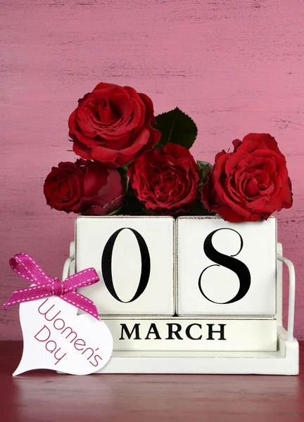 Internationella Womens Day 8 mars kalender — Stockfoto