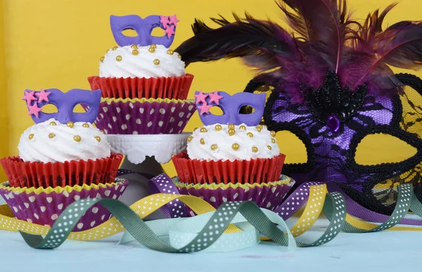 Mardi Gras Cupcakes — Stock Photo, Image