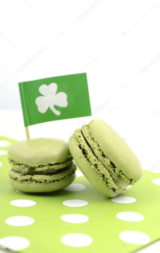 Happy St Patricks Day green macaron cookies
