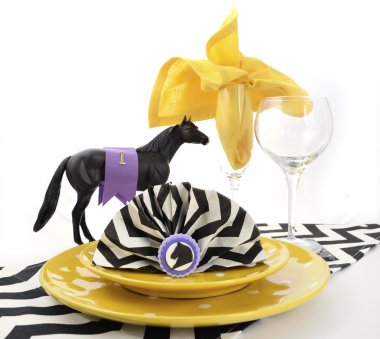 Adelaide or Melbourne Cup racing luncheon table setting clipart