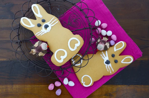 Easter Bunny Gingerbread Cookies — Stock Photo, Image