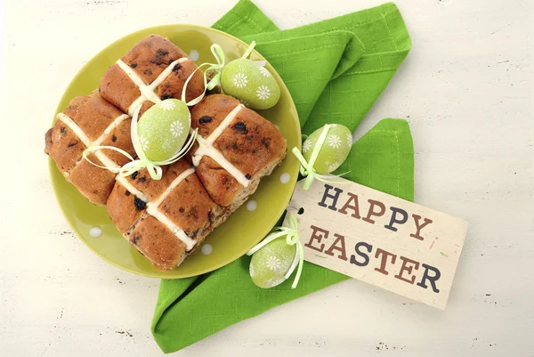 Easter Hot Cross Buns — Stock Photo, Image