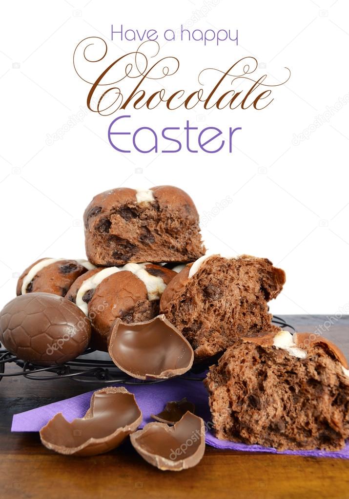 Chocolate Easter Hot Cross Buns