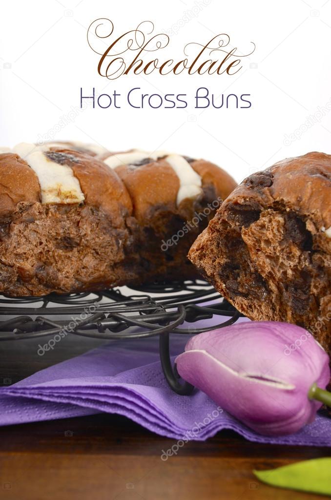 Chocolate Easter Hot Cross Buns