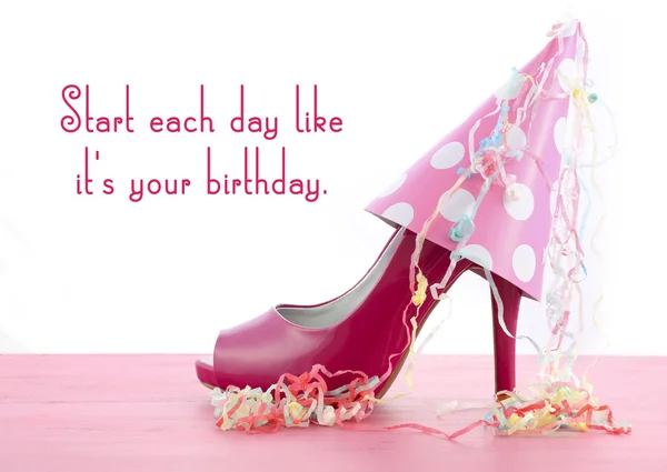 High Heel Shoe with Famous Quote — Stock Photo, Image
