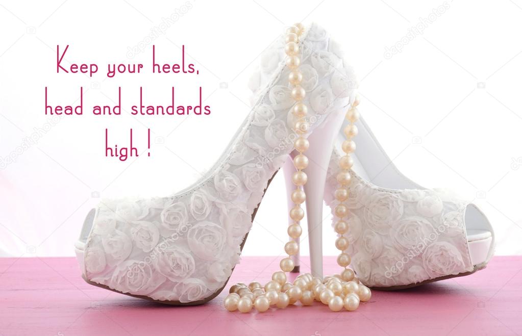High Heel Shoe with cute inspiration and funny quotation 