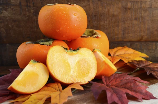 Stack of fresh Persimmons — Stock Photo, Image