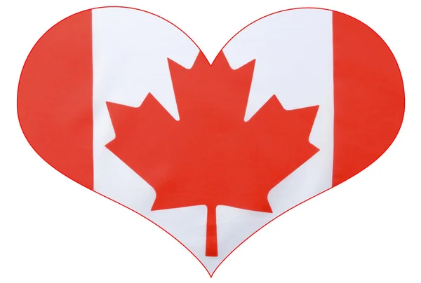 Forma de corazón Bandera Canadiense — Foto de Stock