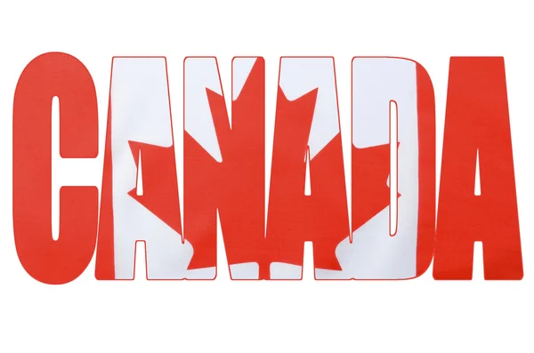 Canadian Flag in outline of word, Canada. — Stock Photo, Image