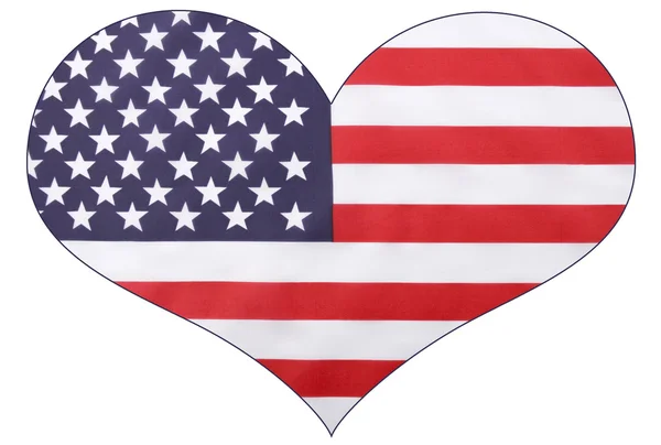 ハート形のアメリカ国旗 — ストック写真