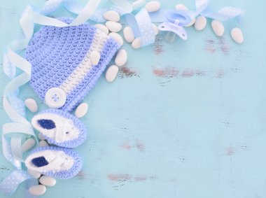 Onun bir çocuk bebek duş veya kreş arka plan