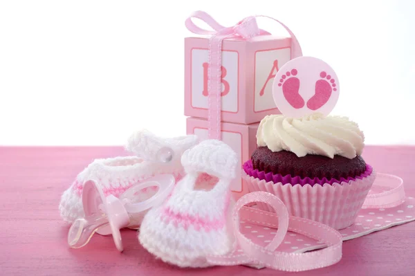 Ini adalah Girl Baby Shower Cupcakes — Stok Foto