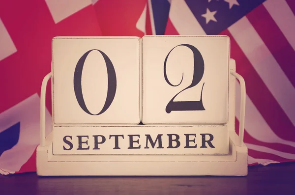 Slutet av andra världskriget 2 September 1945 kalendern daterar — Stockfoto