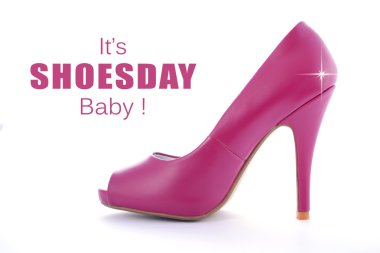 Pembe yüksek topuk Stiletto komik söyleyerek