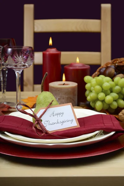 Happy Thanksgiving classic table setting. Stock Picture