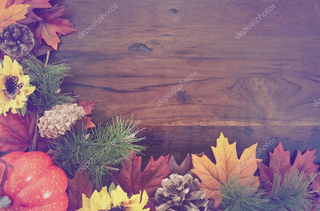 Autumn Fall Rustic Wood Background. — Stock Photo © amarosy #82201836
