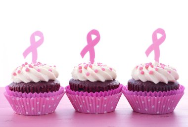 Pink Ribbon Charity for Womens Health Awareness Cupcakes.