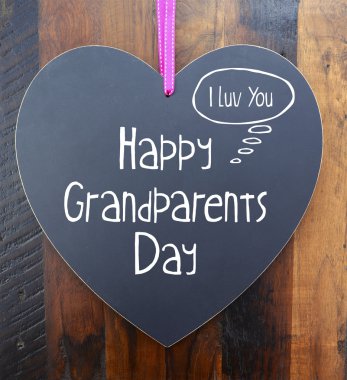 Happy Grandparents Day Heart Shape Blackboard