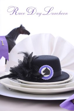 Horse Race Day Ladies Luncheon table setting.