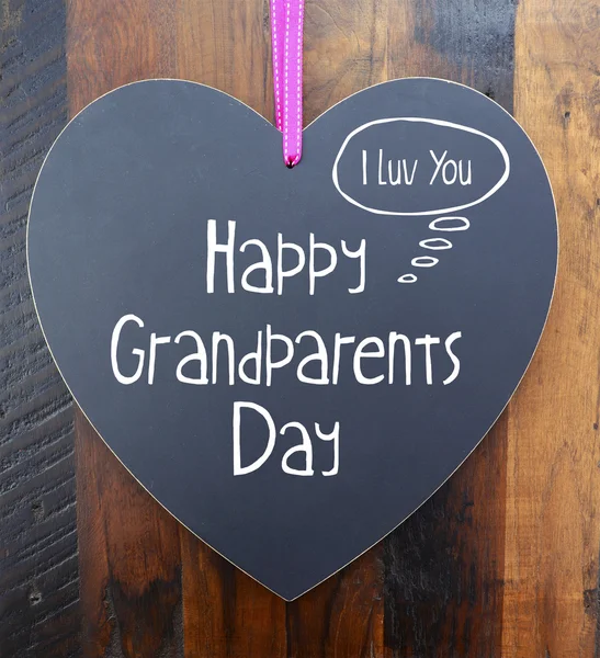 Happy Grandparents Day Heart Shape Blackboard — Zdjęcie stockowe