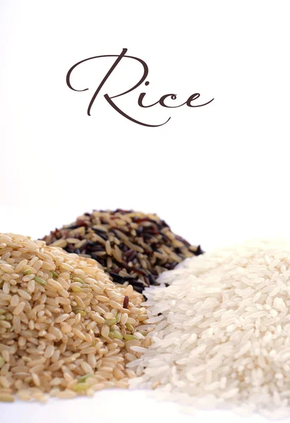 Ingrediente cru de cereais de arroz sem glúten . — Fotografia de Stock