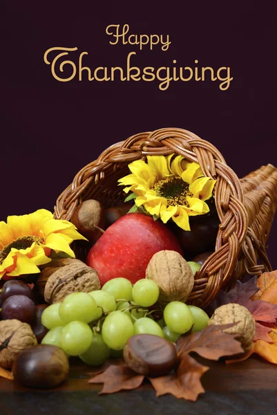 Thanksgiving Cornucopia Centerpiece — Stock Photo, Image