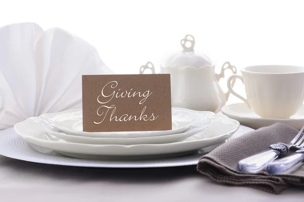 Elegant Formal Dining Thanksgiving Table Setting. — Stockfoto