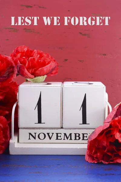 Remember, Armistice and Veterans Day Calendar — Stock Photo, Image