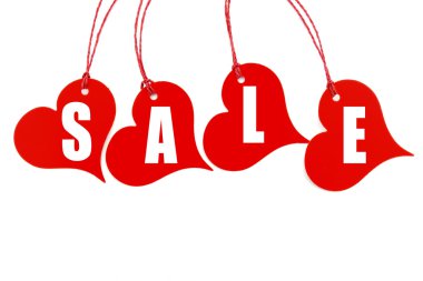 Kırmızı kalp satış promosyon etiketi biletleri