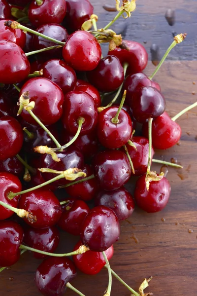 Fresh black cherries fruit — Stock Photo, Image