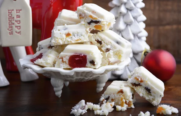 Traditional White Christmas candy. — Stock Photo, Image